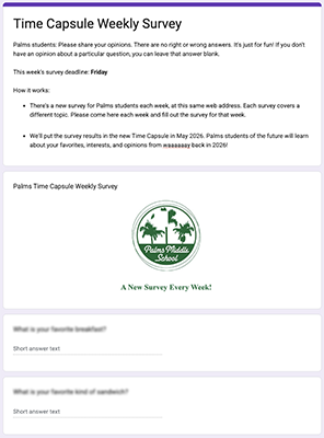weekly survey form