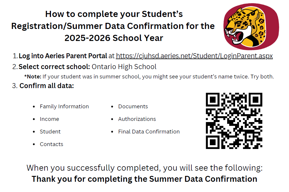 English Summer Registration Information