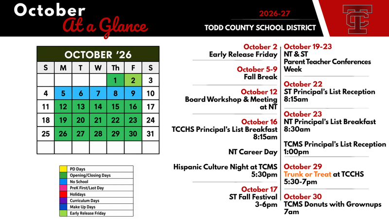 October At a Glance Featured Photo