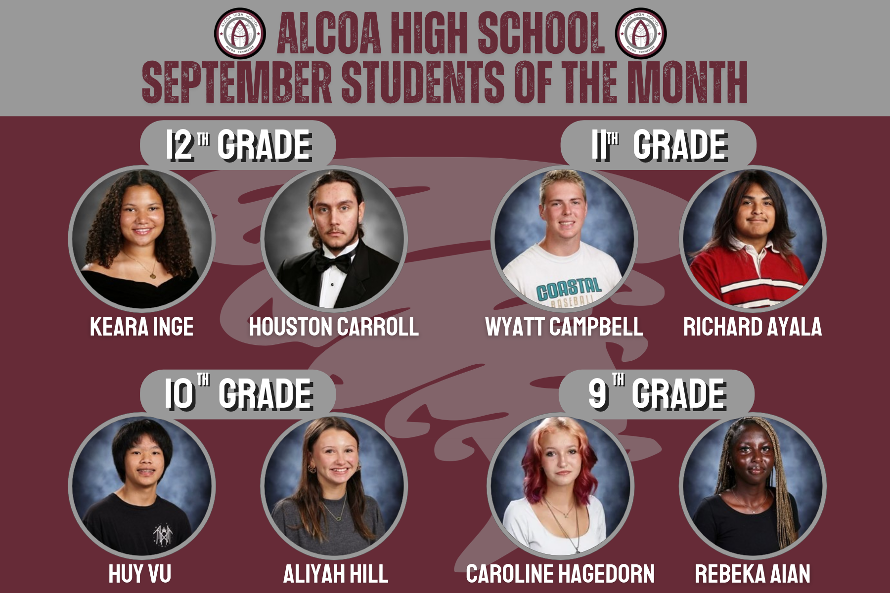 SEPTEMBER STUDENTS OF THE MONTH
