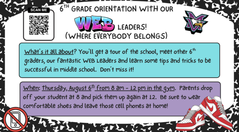 Reminder about 6th grade orientation