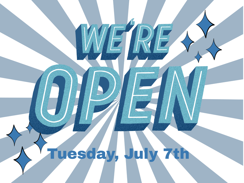 we're open graphic