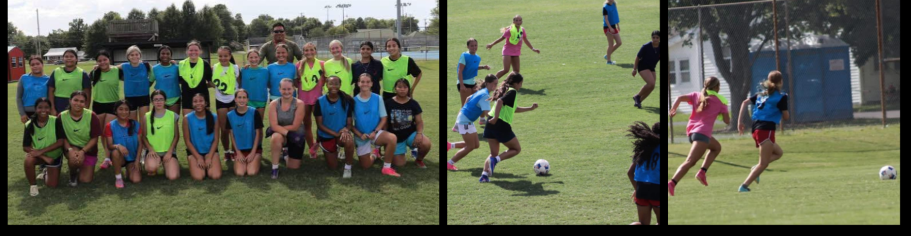 The MHS Girls Soccer team locked in during practice, perfecting their strategy for match day.