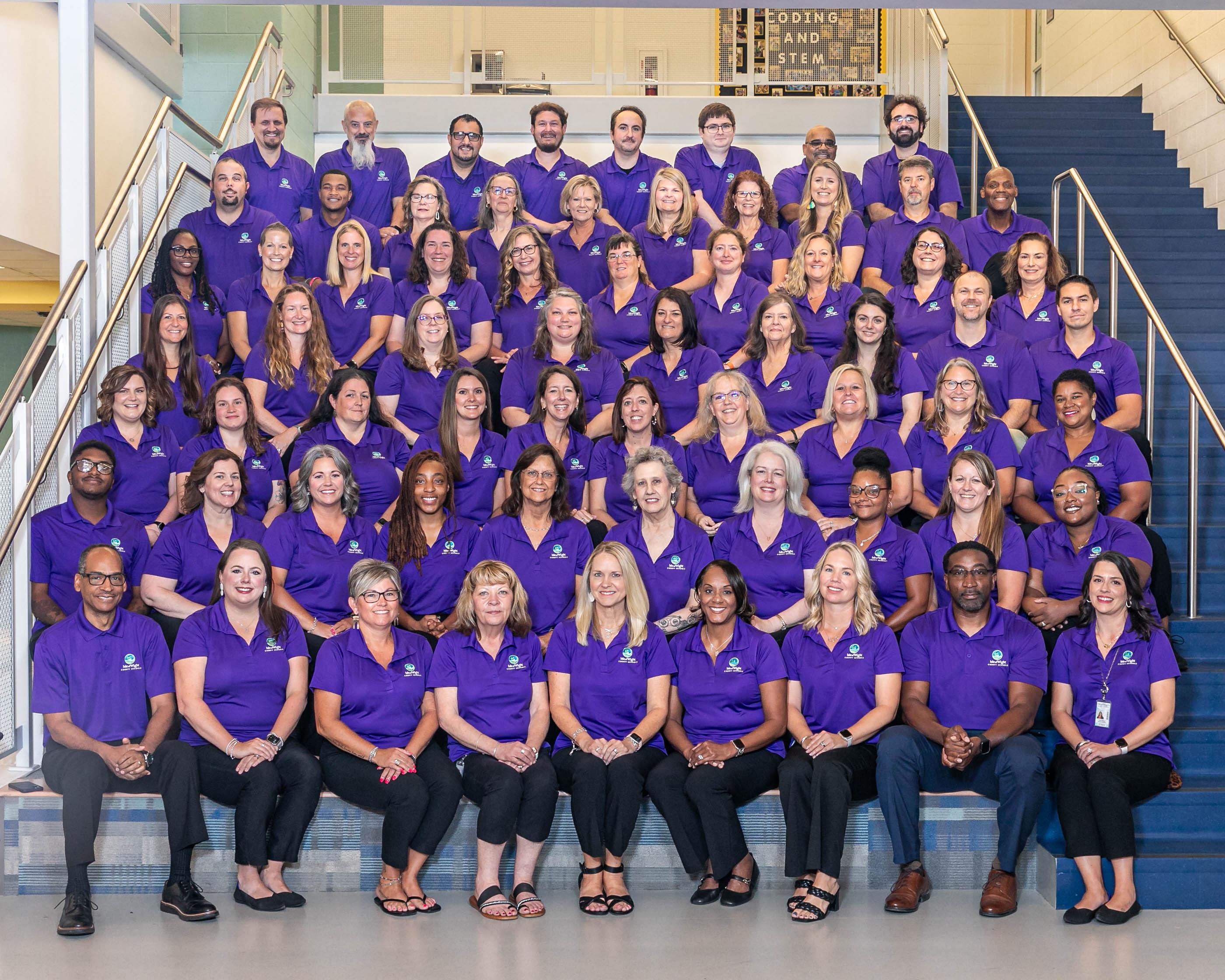 division staff in purple shirts