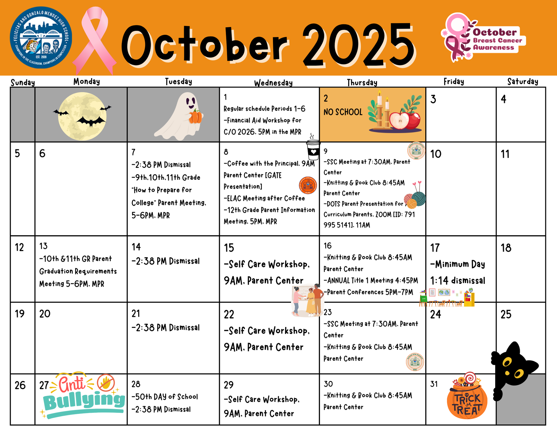 October 2025 calendar
