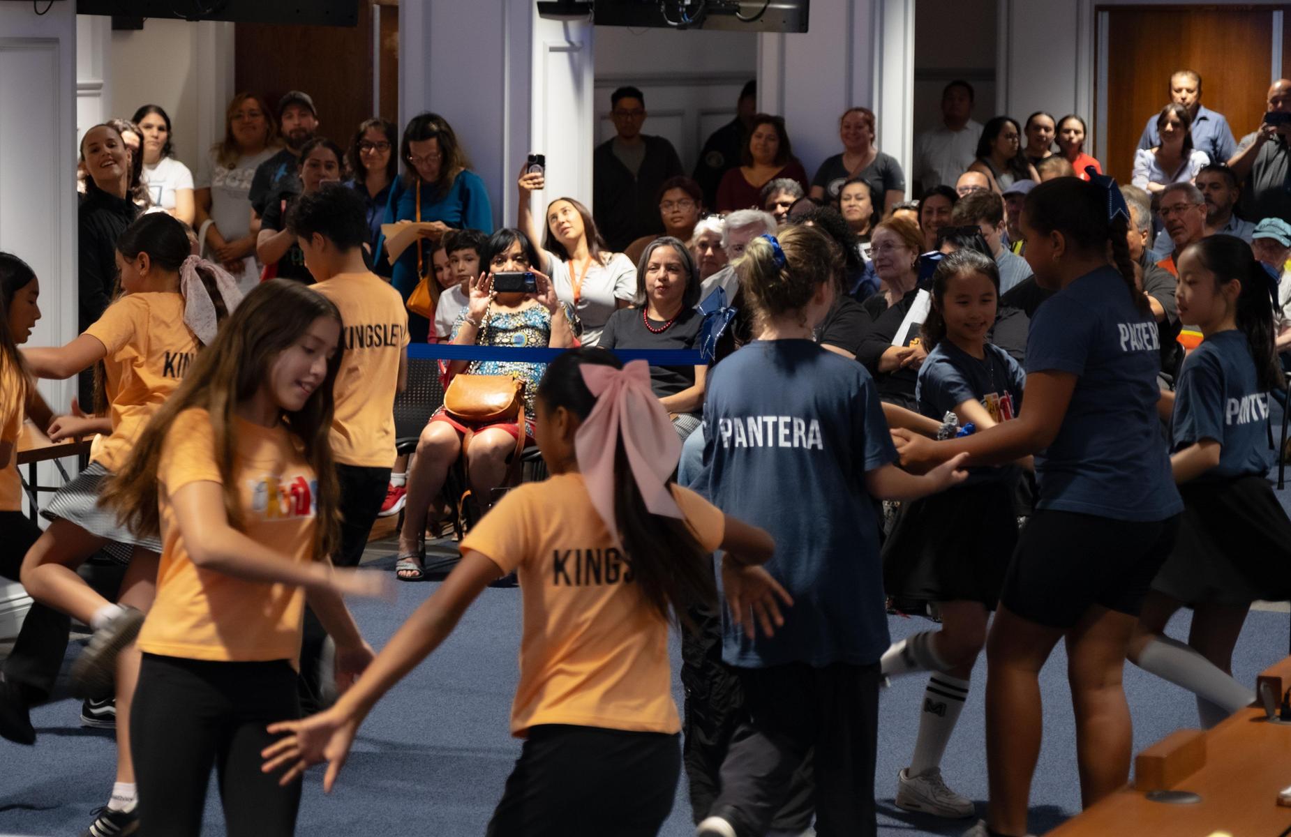 students dancing