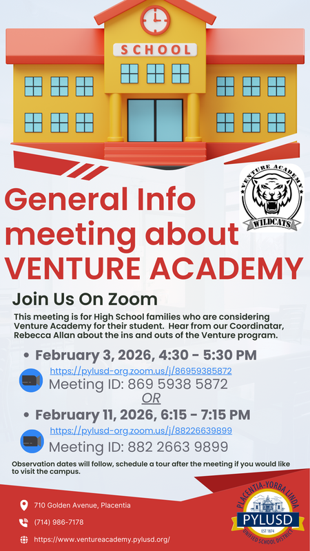 General Info Meeting for Venture Academy
