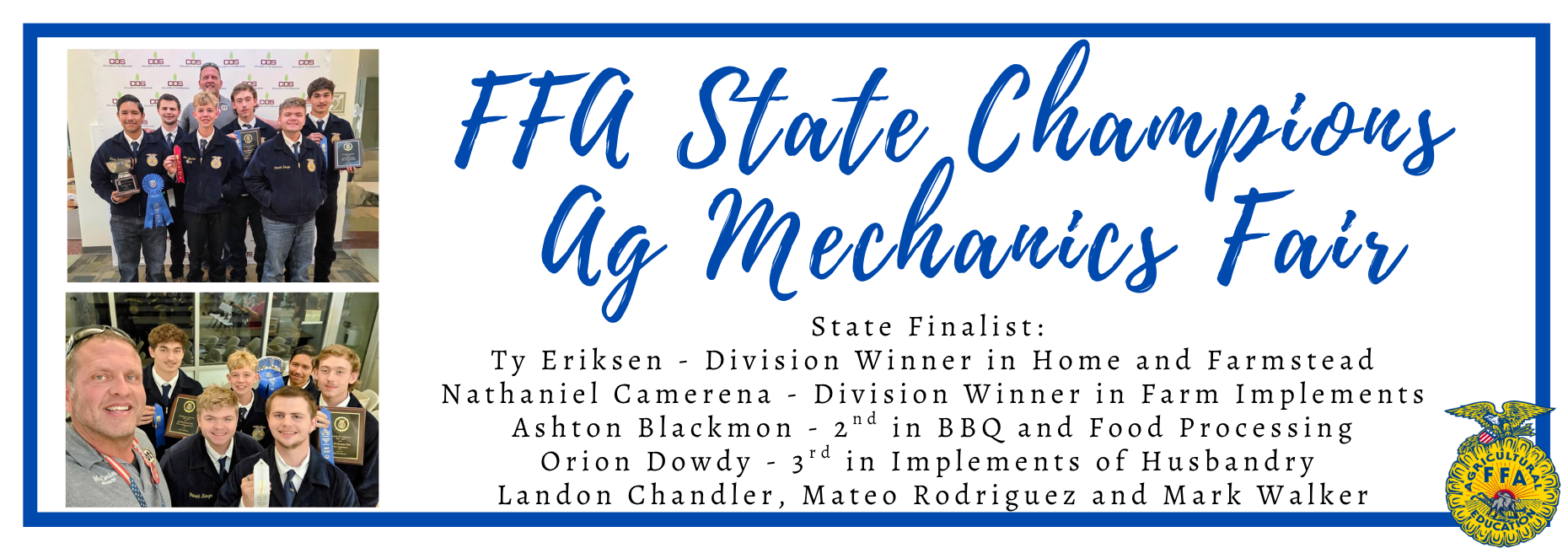 State Champs FFA-Ag Mechanics Fair