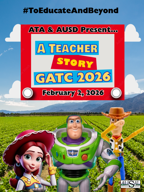 Flier of the Great Alisal Teaching Conference. Featuring toy story characters
