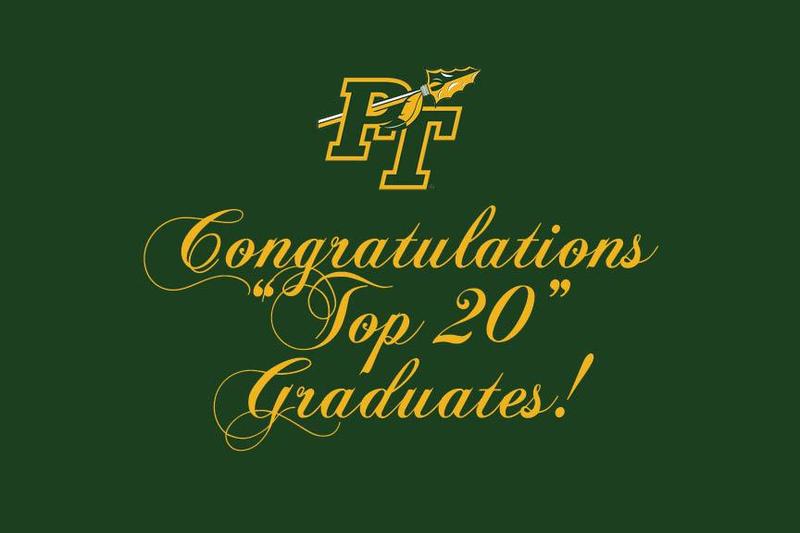 Graphic image says Congratulations top 20 graduates