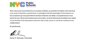 New Welcome Chancellor Letter 2026. French 2