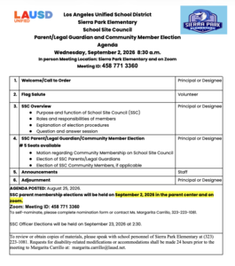SSC Elections Agenda English