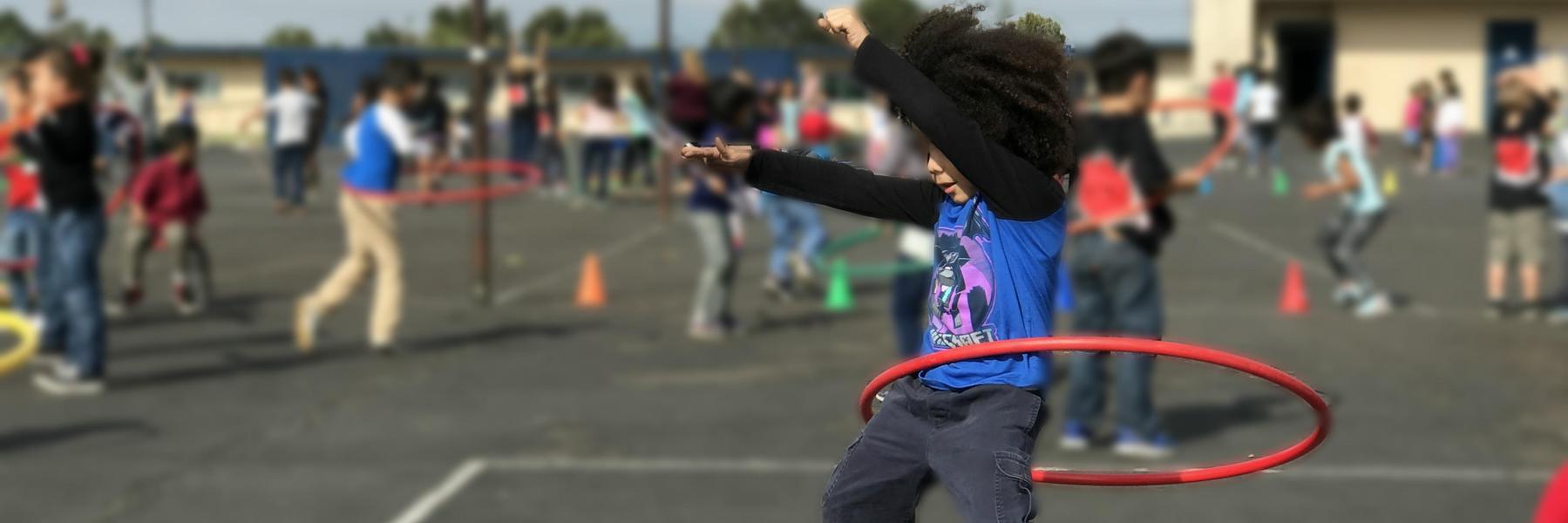 Student doing Hula Hoop