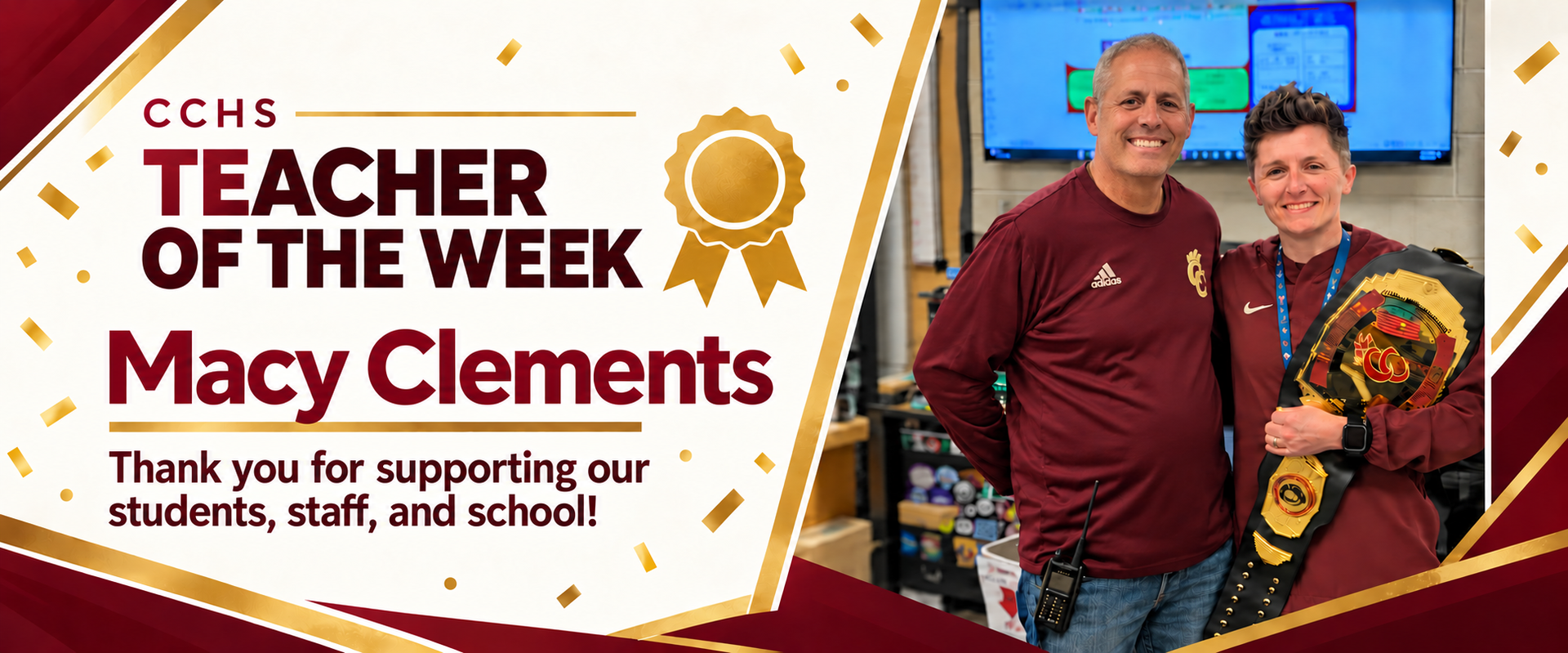 Teacher of the week. Macy Clements