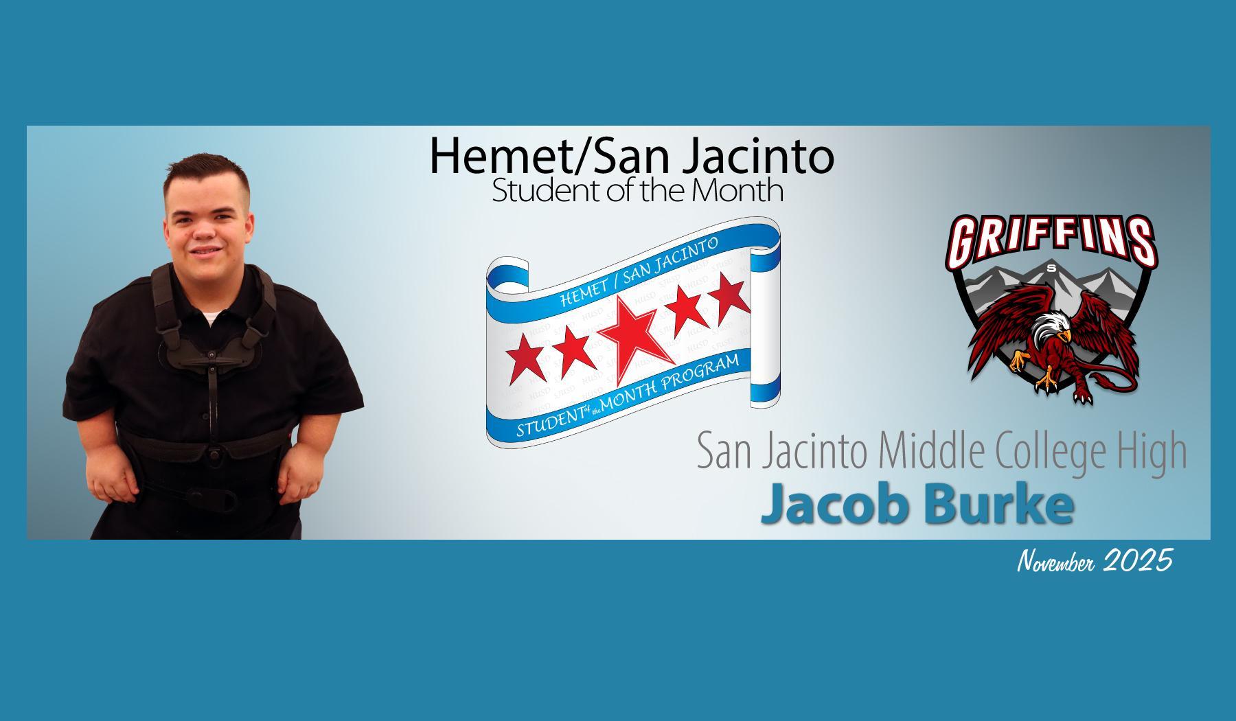 Jacob Burke  - November Student of the Month