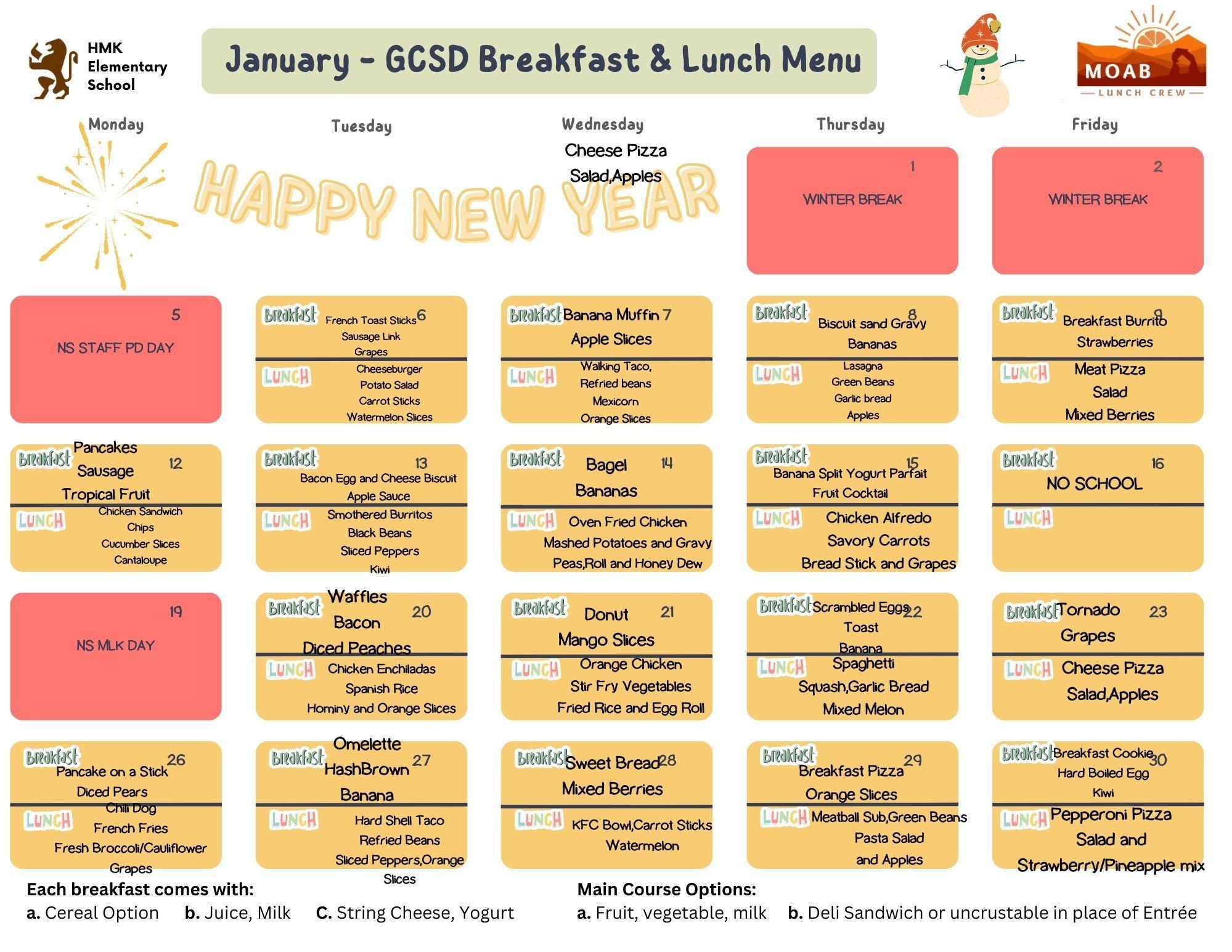 Menus – Child Nutrition Program – Grand County School District