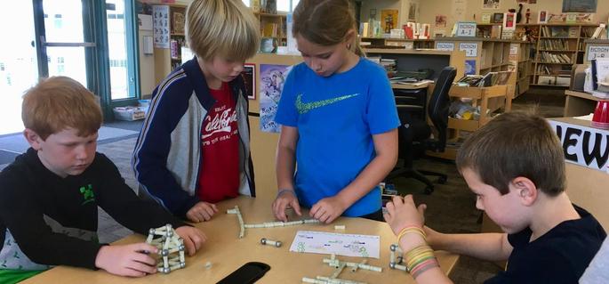 Students working with magnets
