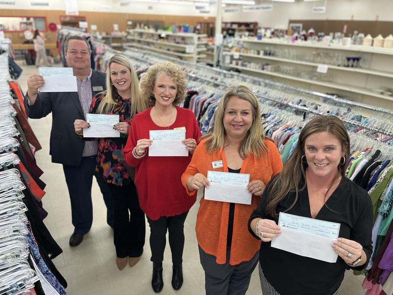group photo with check