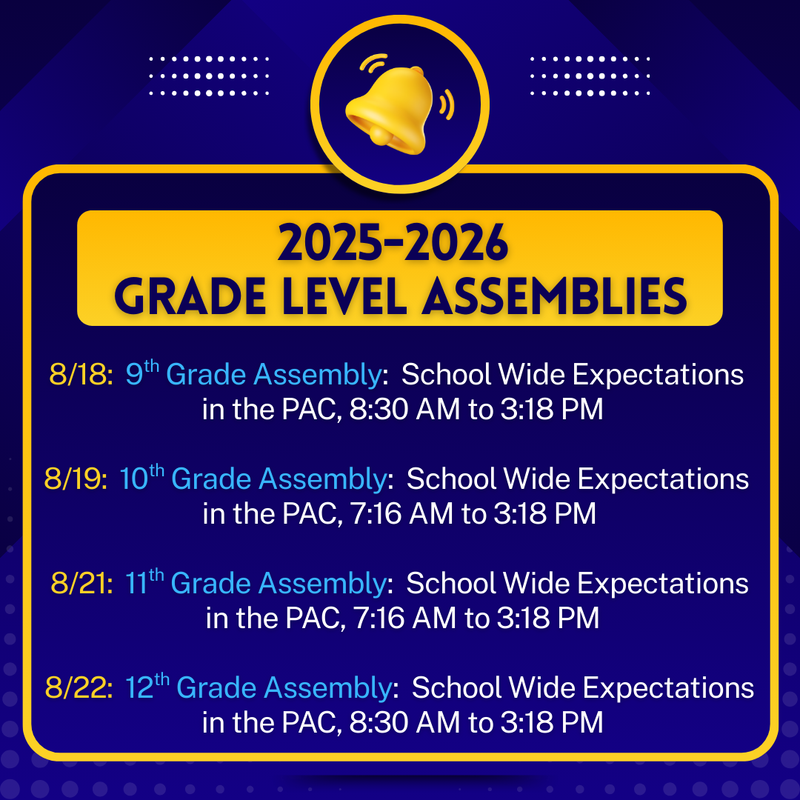 2025-2026 Grade Level Assemblies