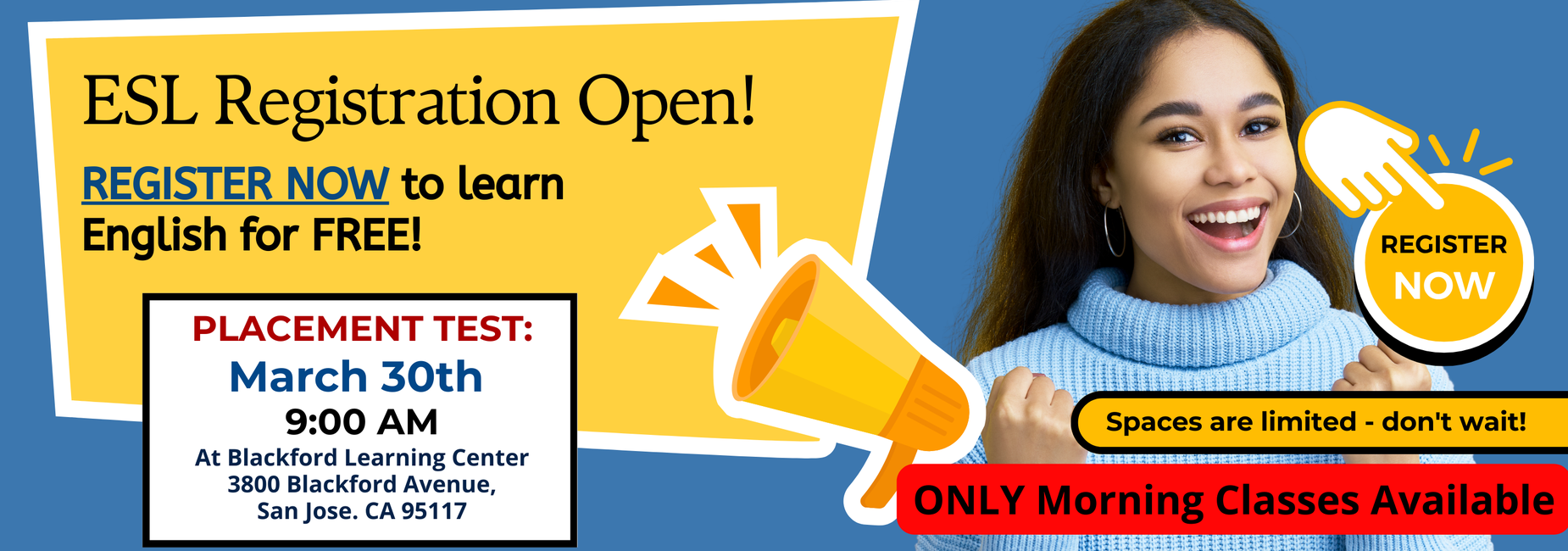 ESL Registration- Am ONLY