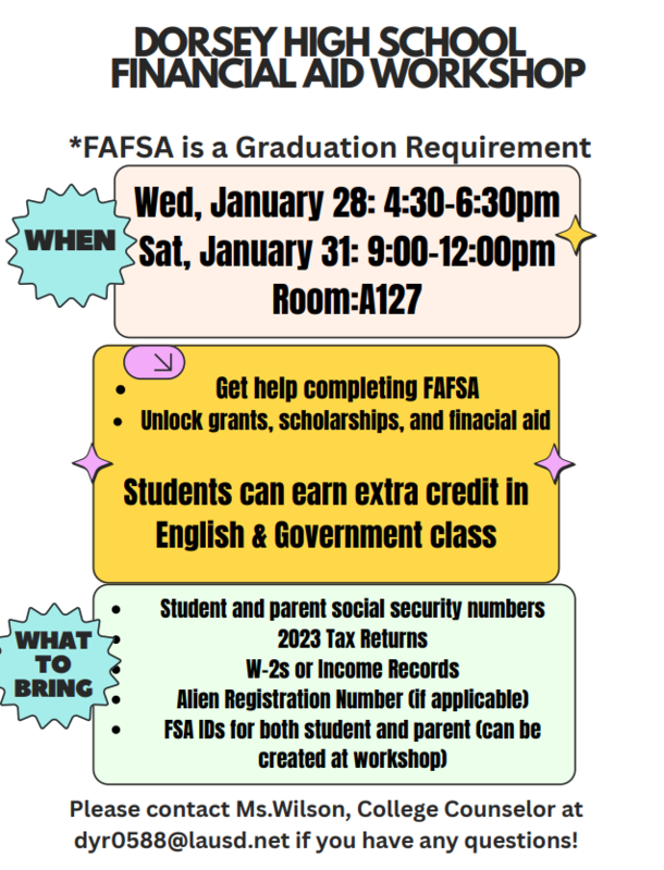 Financial Aid Workshop Flyer English
