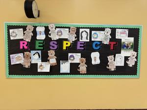 A poster discussing the value of respect.