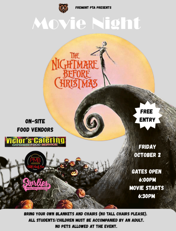 PTA Sponsored Movie Night: October 2nd! Featured Photo