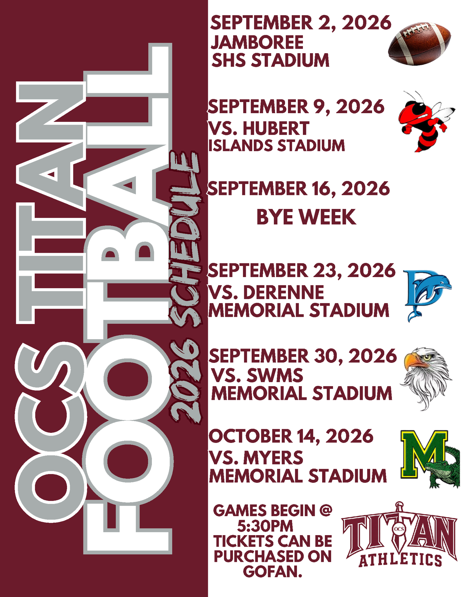 26-27 OCS Football Schedule