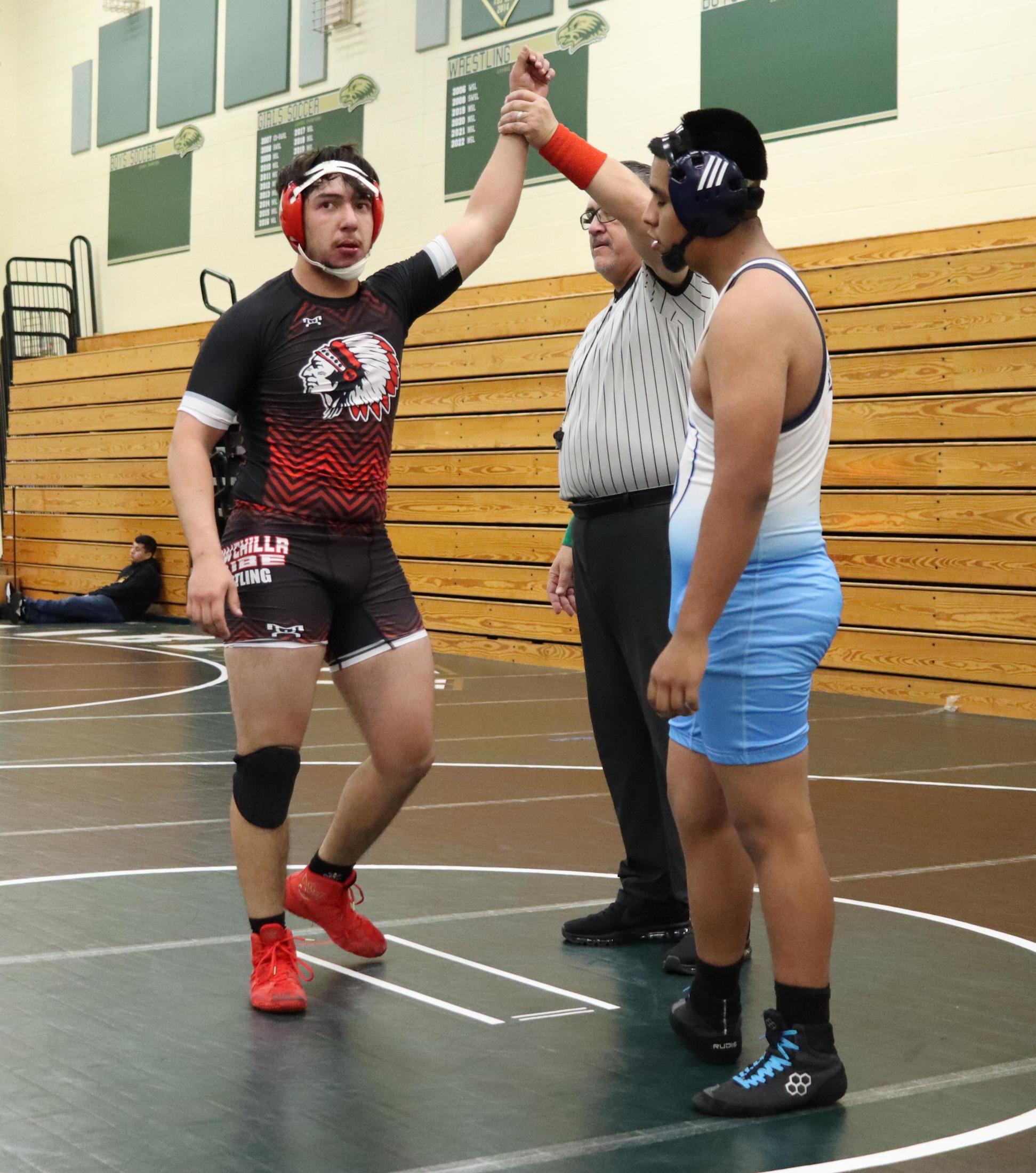wrestlers in action at the Hawks invitational