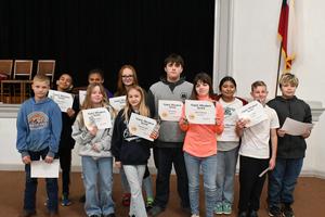 Junior High awards for 4th six weeks.