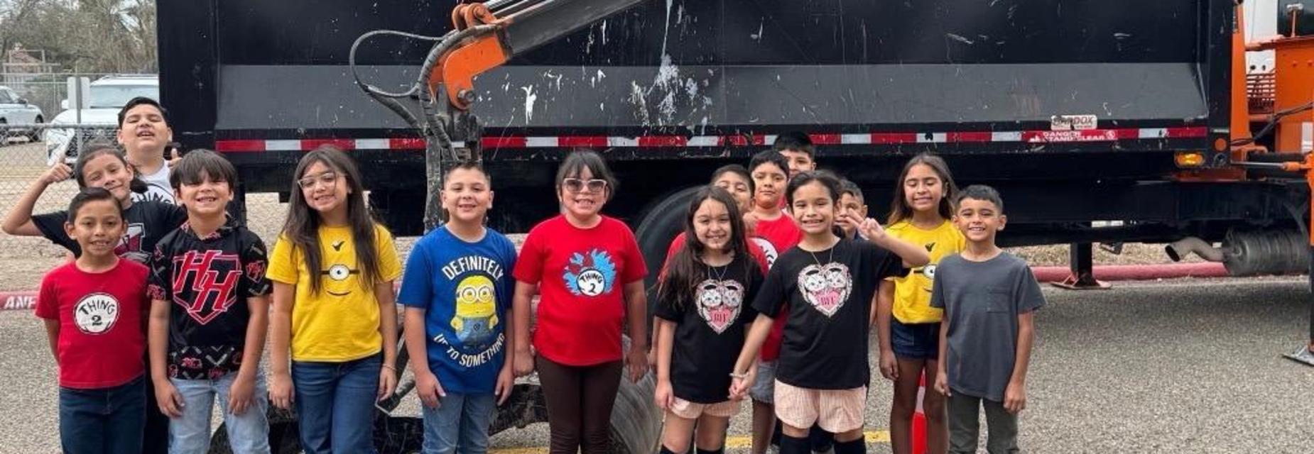 2nd grade with brush truck