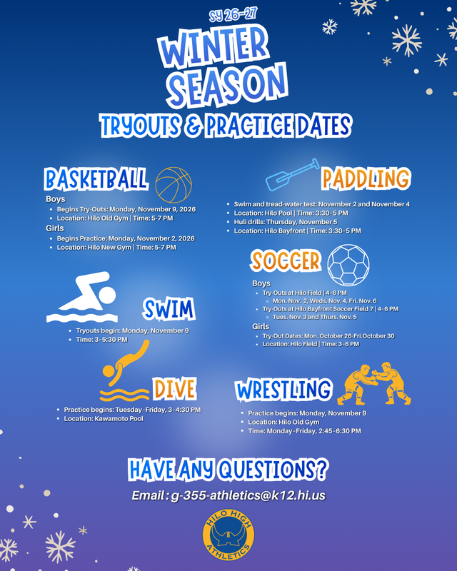 SY 26-27 WINTER SEASON TRYOUT AND PRACTICE DATES Featured Photo