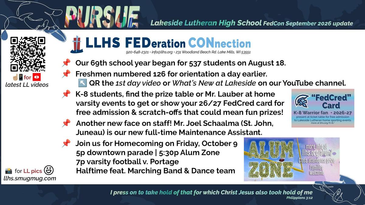 Lakeside Sept 2026 federation update