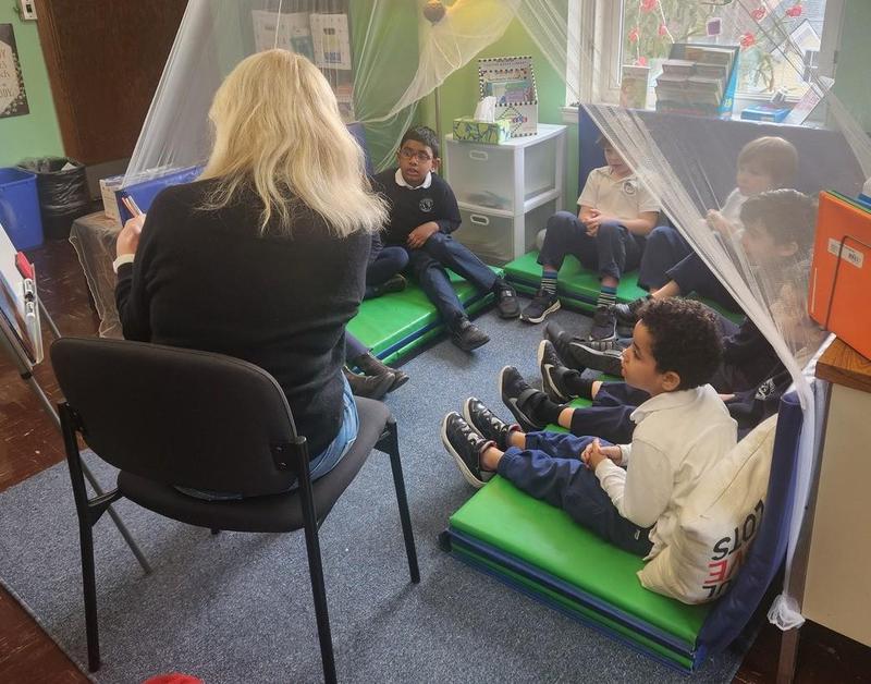 Picture of the week: some of our 1st grade students enjoying a book during our Read Across America Program. Thank you to Mrs. Strokowski for leading that for us!