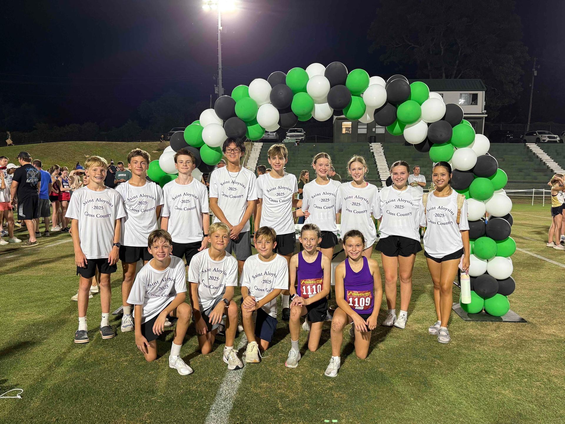 JV cross country came in first place overall at the natchez cathedral twilight run