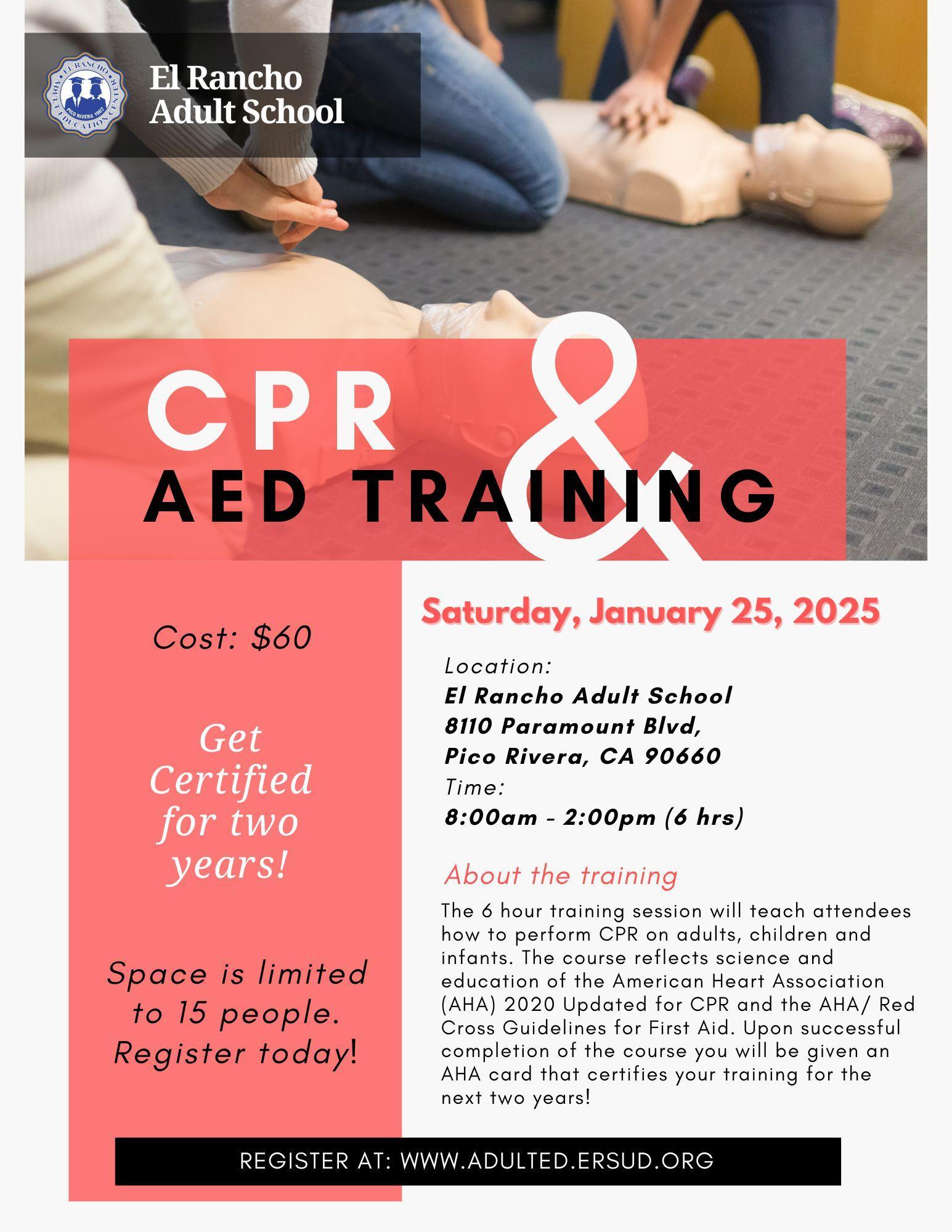 CPR &amp; AED Training – CPR &amp; AED Training – El Rancho Adult 