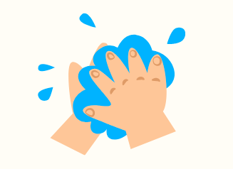 Illustration of washing hands