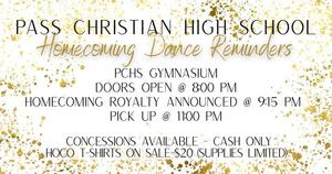 Homecoming Dance Reminders!
