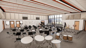 Architectural rendering of the proposed band room at Chilhowie High