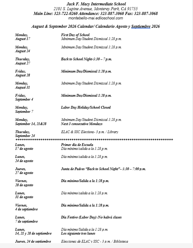 September calendar