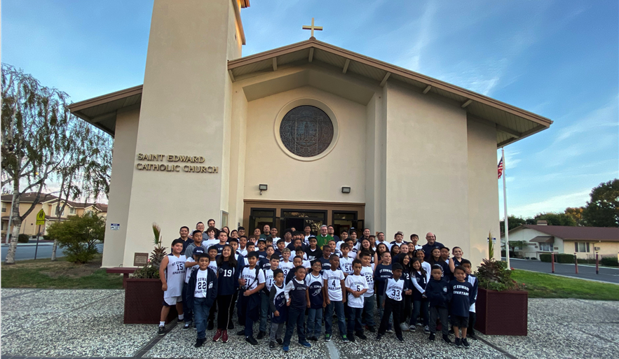 Group CYO in front of St. Edward parish