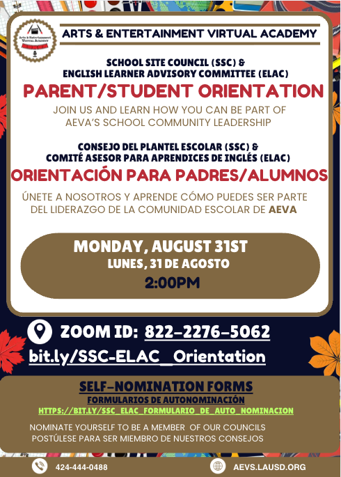 2nd ELAC/SSC Info meeting