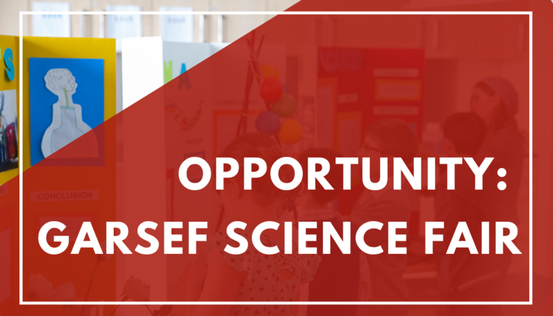 Opportunity: GARSEF Science Fair, students showing poster board presentations