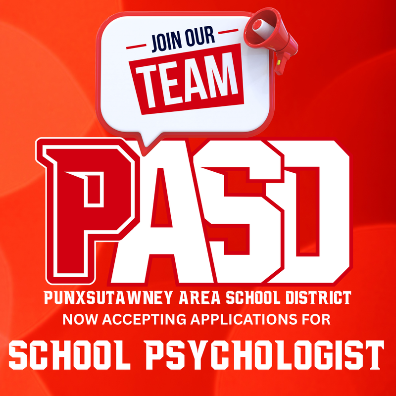 red and orange background with PASD logo and megaphone