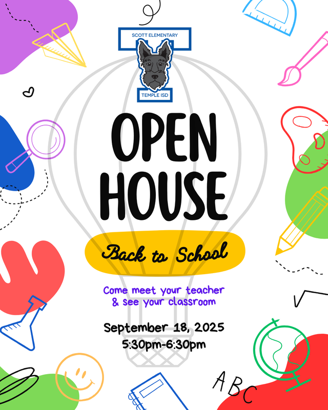 Open House from 5:30pm-6:30pm, September 18,2025