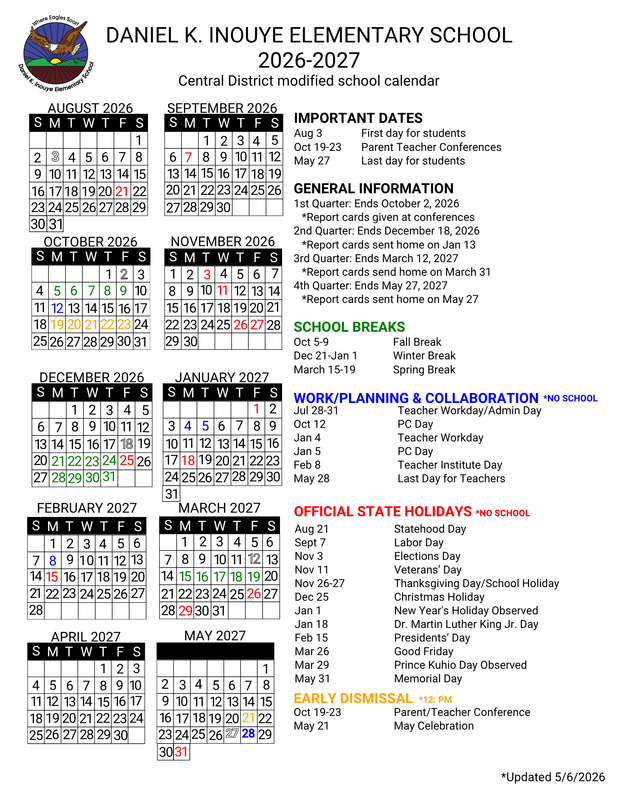 2026-2027 DKIES Calendar