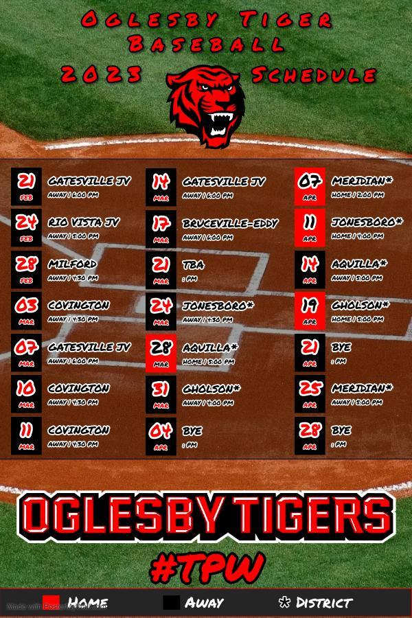 Baseball High School Oglesby Independent School District