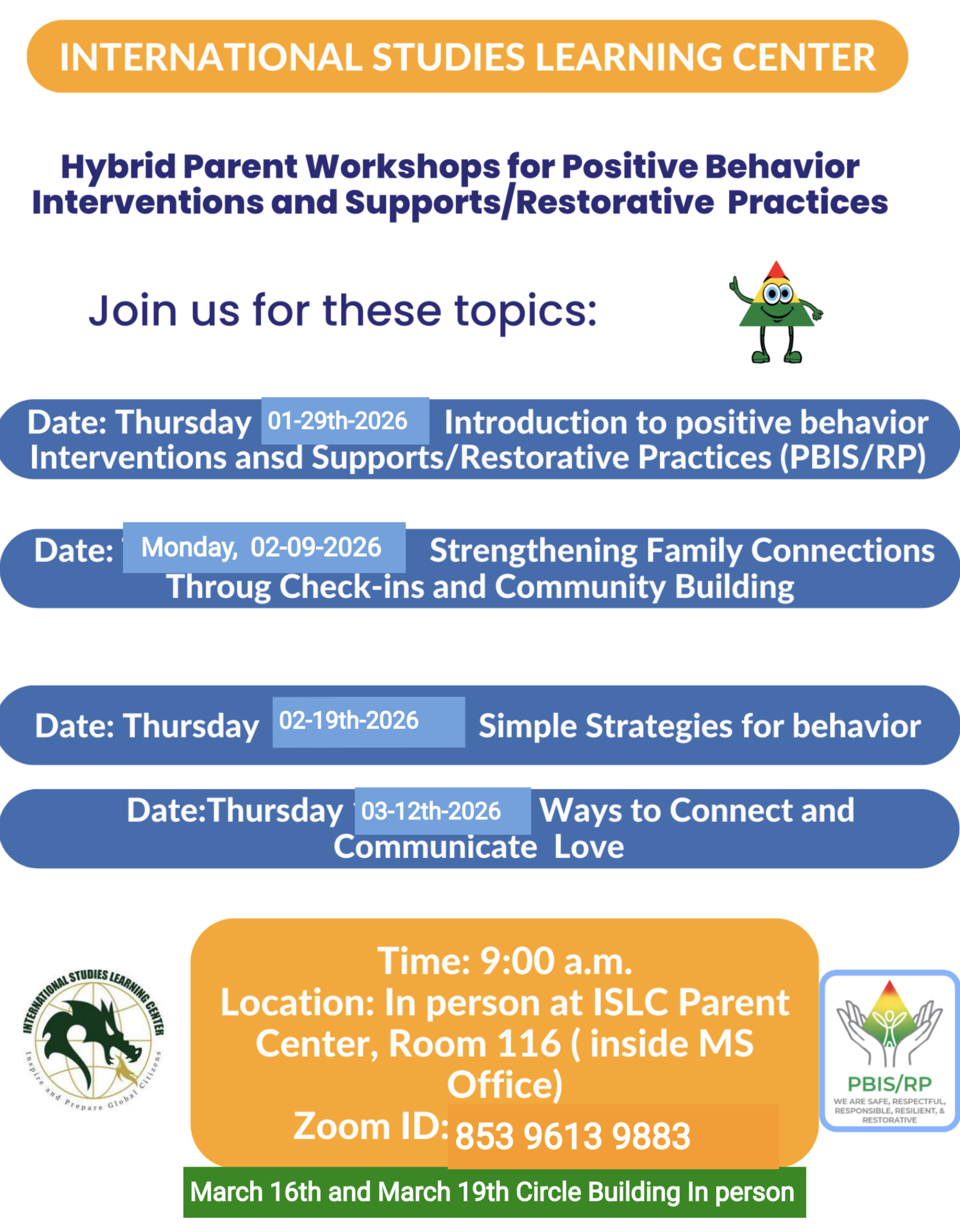 Hybrid Parent Workshops for positive behavior 