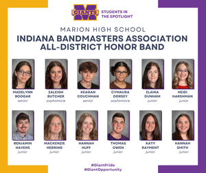 promo graphic - IBA all-district honor band 2026 - MHS students selected
