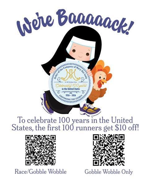 nun run flyer, qr codes